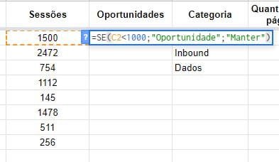Paso 1 uso do SE() ou if