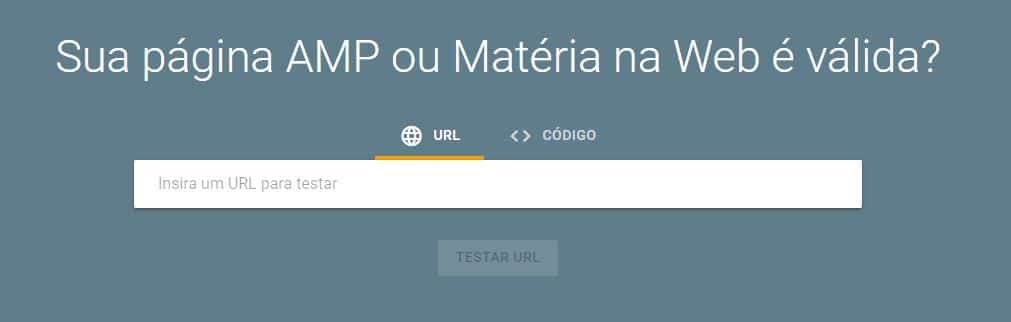 Ferramenta de verificação de AMP Válida pelo Google