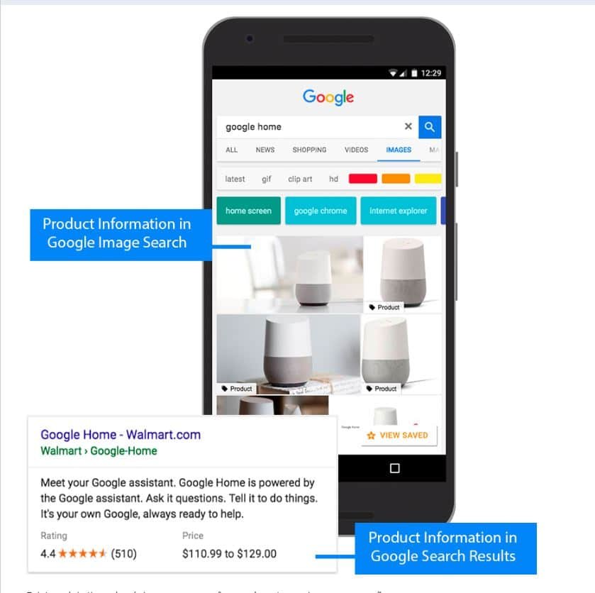 Exemplo de Rich Snippet no Google conquistado devido à marcação de Product na página