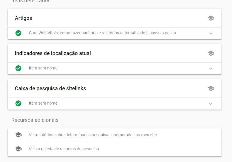 print da Ferramenta teste de resultados avançados do Google