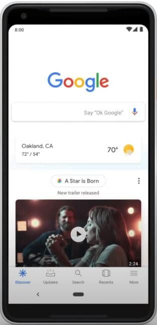 Print do feed do Google Discover, onde imagens tem um destaque forte