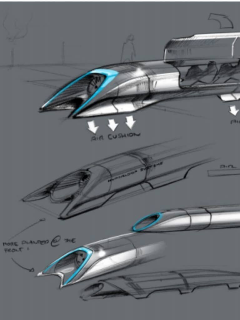 Rascunho do Hyperloop feito por Elon Musk