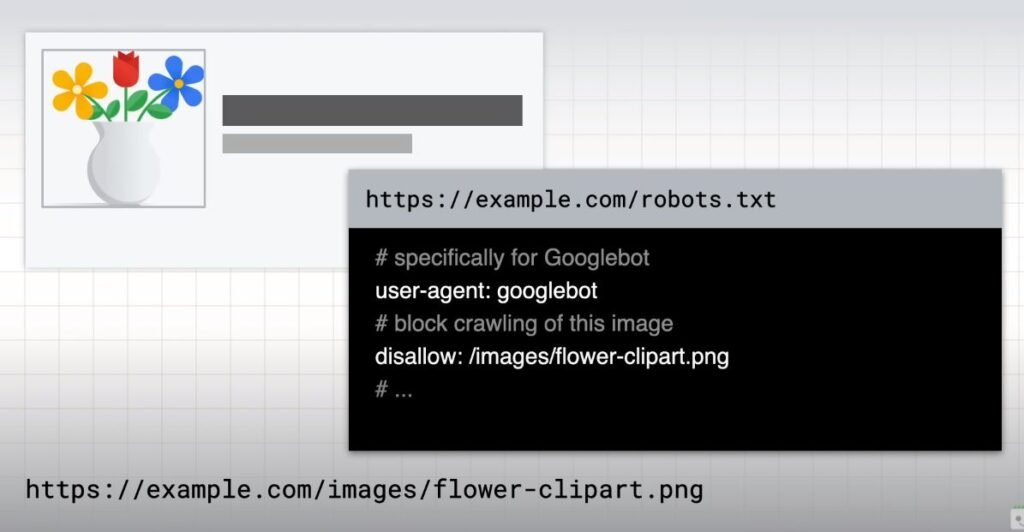Exemplo de imagem sendo bloqueada pelo arquivo robots