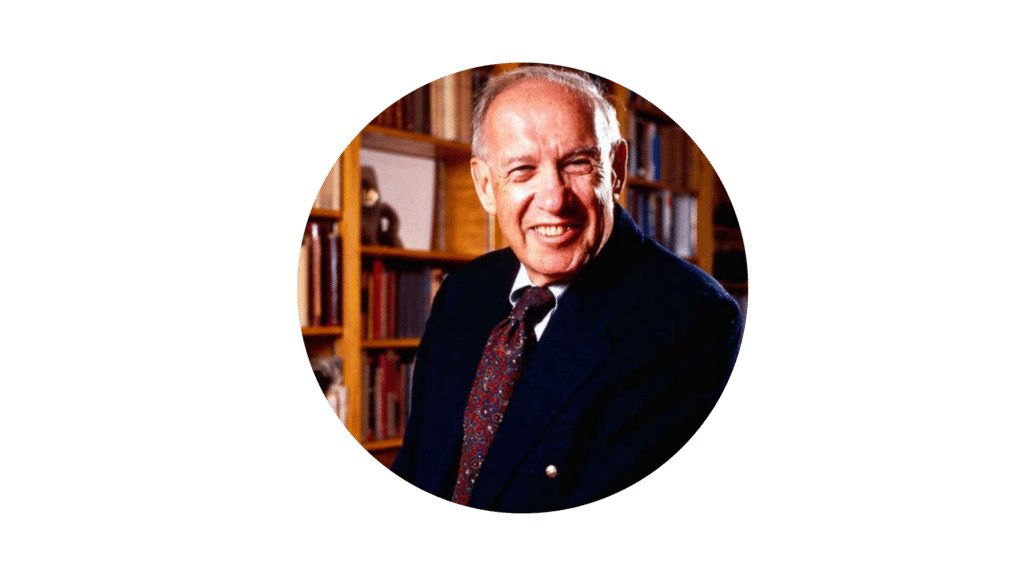 Peter Drucke em biblioteca
