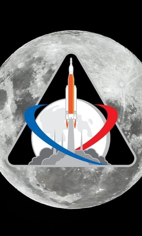 Logo do programa Artemis da NASA na lua
